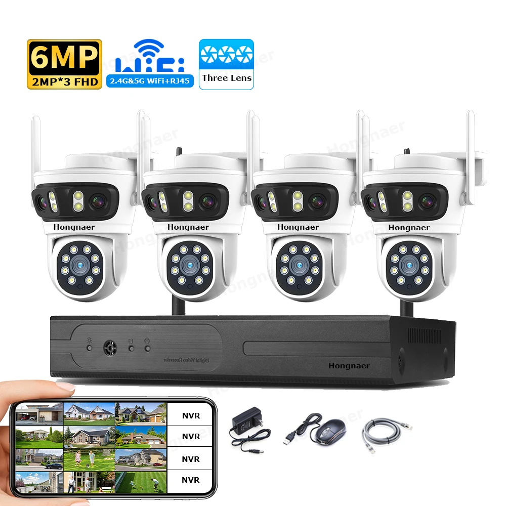Home Security And Cctv - 2026 Hongnaer 6MP 4CH 3 Lens