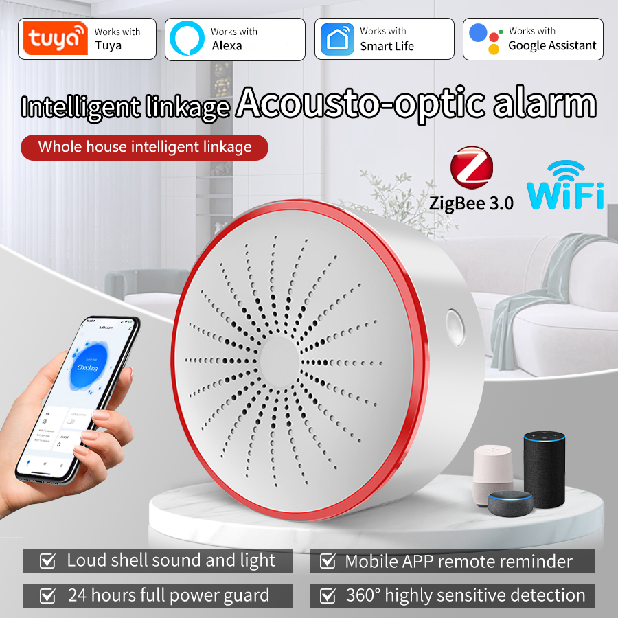 Home Security Siren - Tuya WiFi ZigBee Smart Alarm Siren