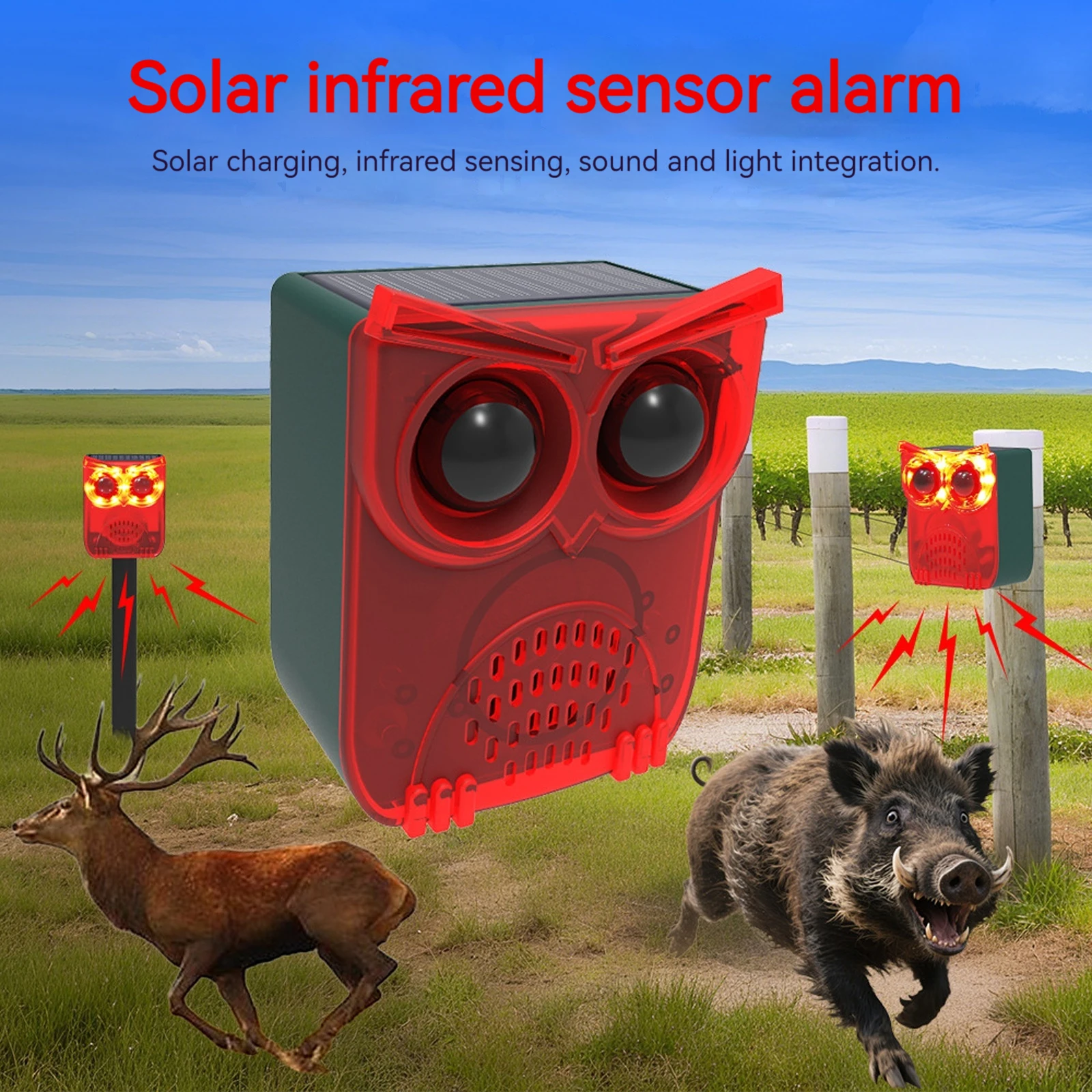 Home Security Siren - Outdoor Waterproof Solar Outdoor Motion Sensor