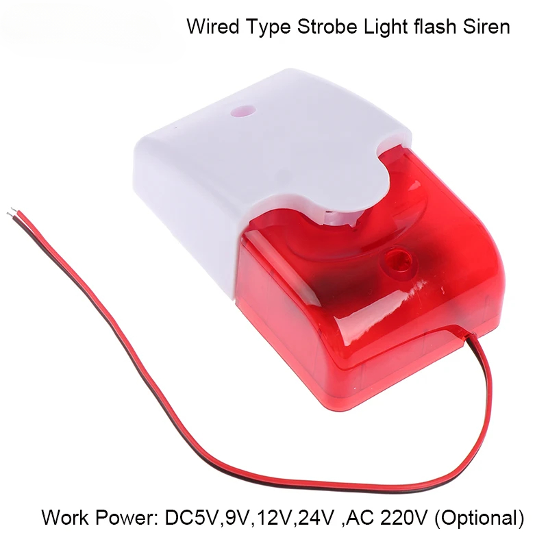 Home Security Siren - 120dB Strobe Siren Alarm | 5V-220V