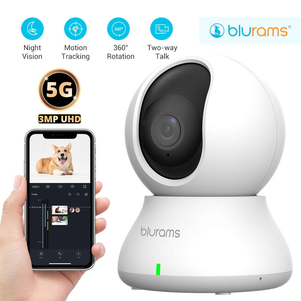Home Security Siren - Blurams 2K 5GHz/2.4GHz Indoor Camera for
