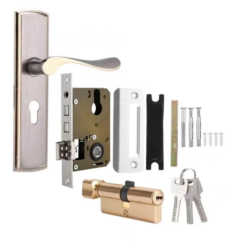 Gold Door Handle Lock Silent H - Home Security Kitchener ulasan dan harga
