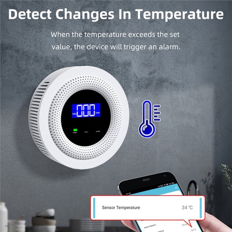 B03B-Tuya Wifi Gas Leak Sensor - Home Security Kitchener ulasan dan harga