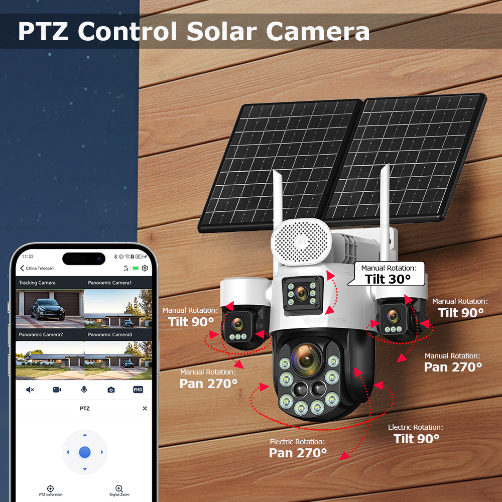 4 Lens Outdoor 360° Surveillan - Home Security And Cctv ulasan dan harga
