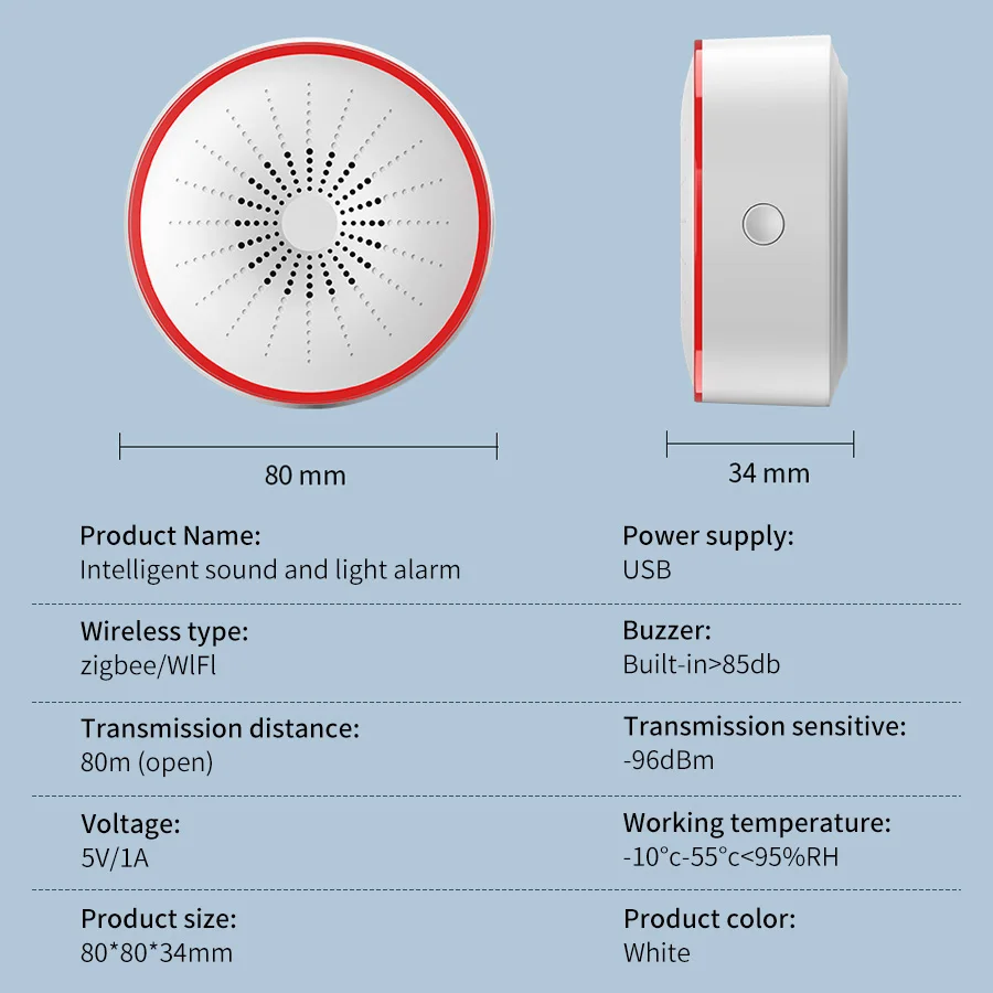 Tuya WiFi ZigBee Smart Alarm S - Home Security Siren ulasan dan harga