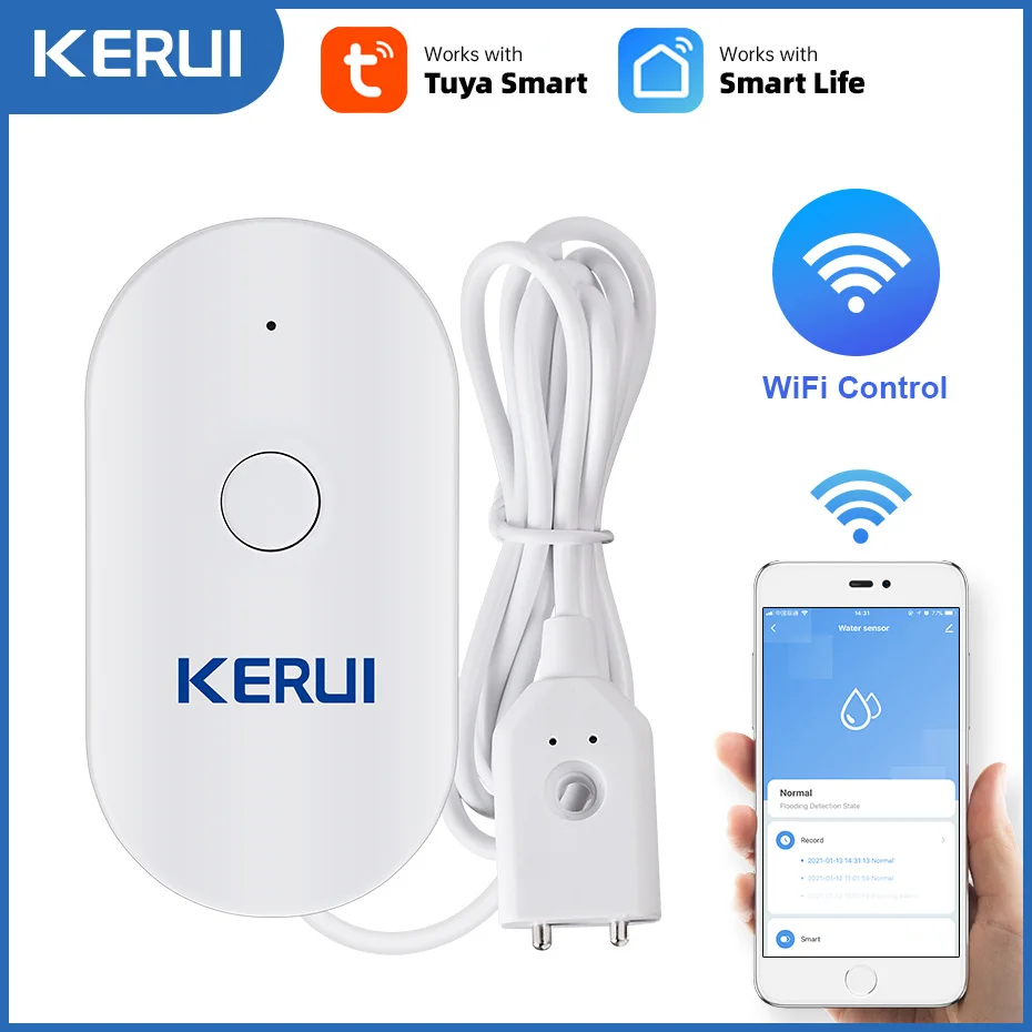 KERUI WiFi Water Sensor Smart  - Home Security Kitchener ulasan dan harga
