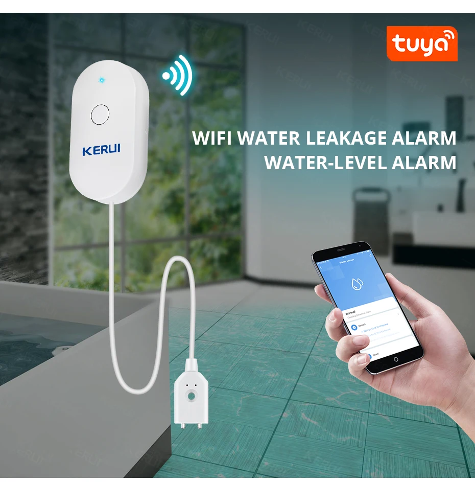 KERUI WiFi Water Sensor Smart  - Home Security Kitchener ulasan dan harga