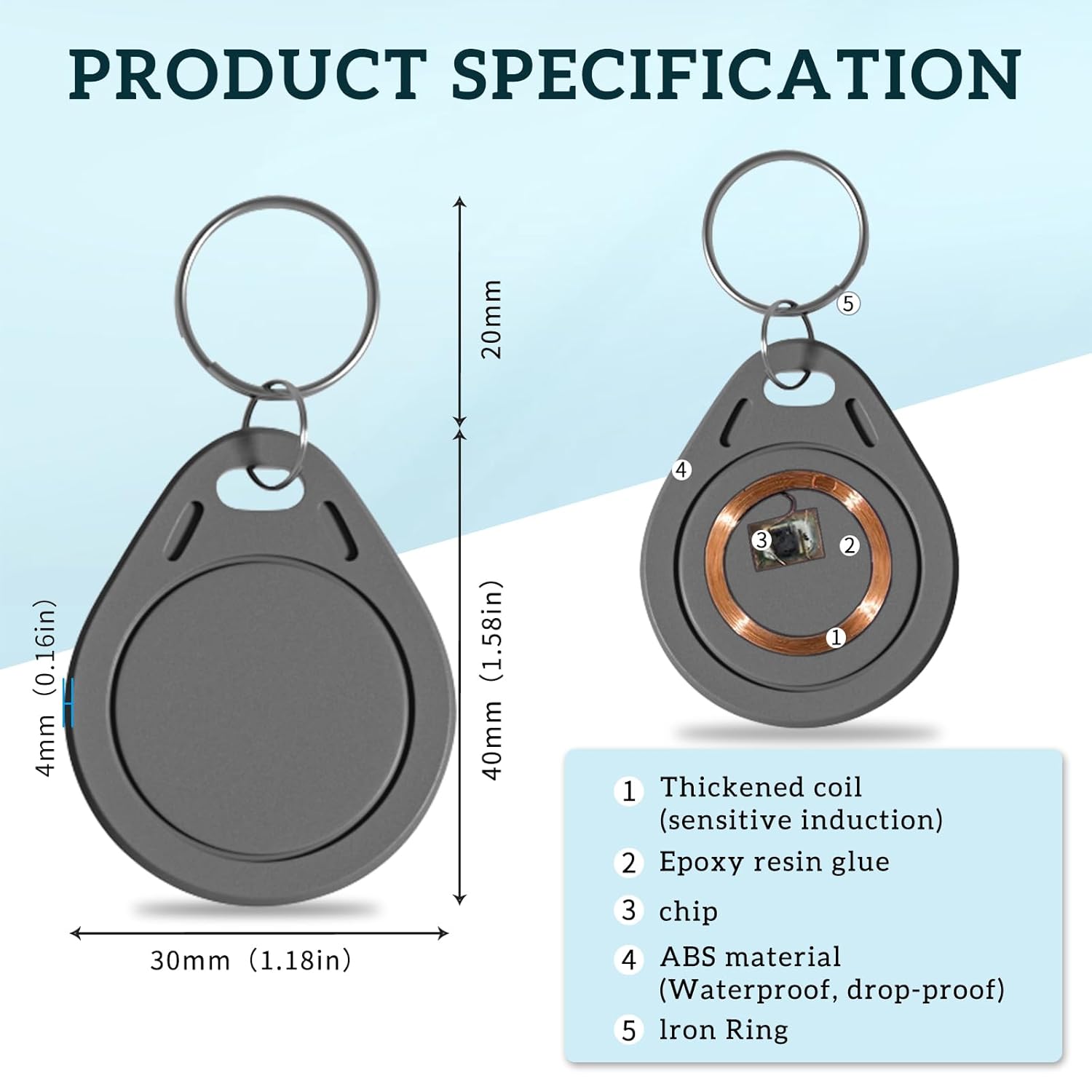 100P NFC Smart Key Tag Card,RF - Home Security Key Fob ulasan dan harga
