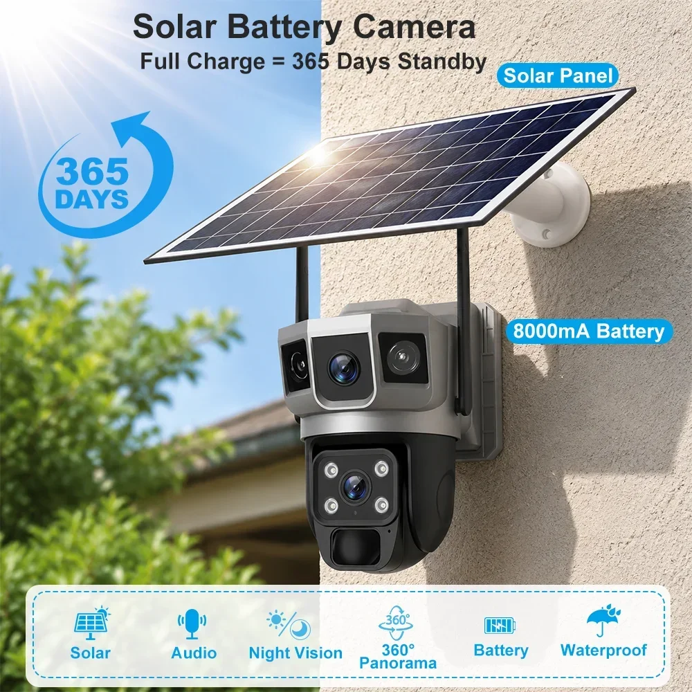 V380 4K 3 Screens 4G Camera So - Home Security And Cctv ulasan dan harga