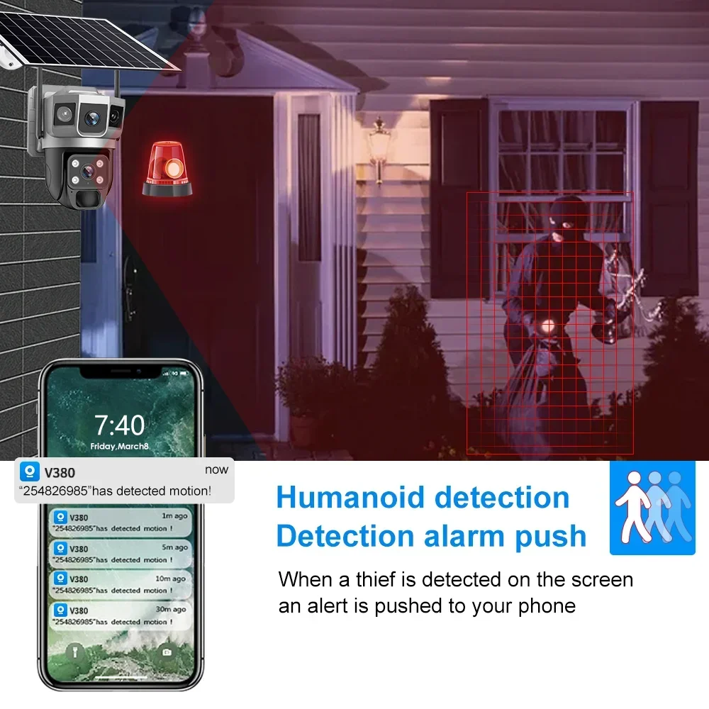 V380 4K 3 Screens 4G Camera So - Home Security And Cctv ulasan dan harga