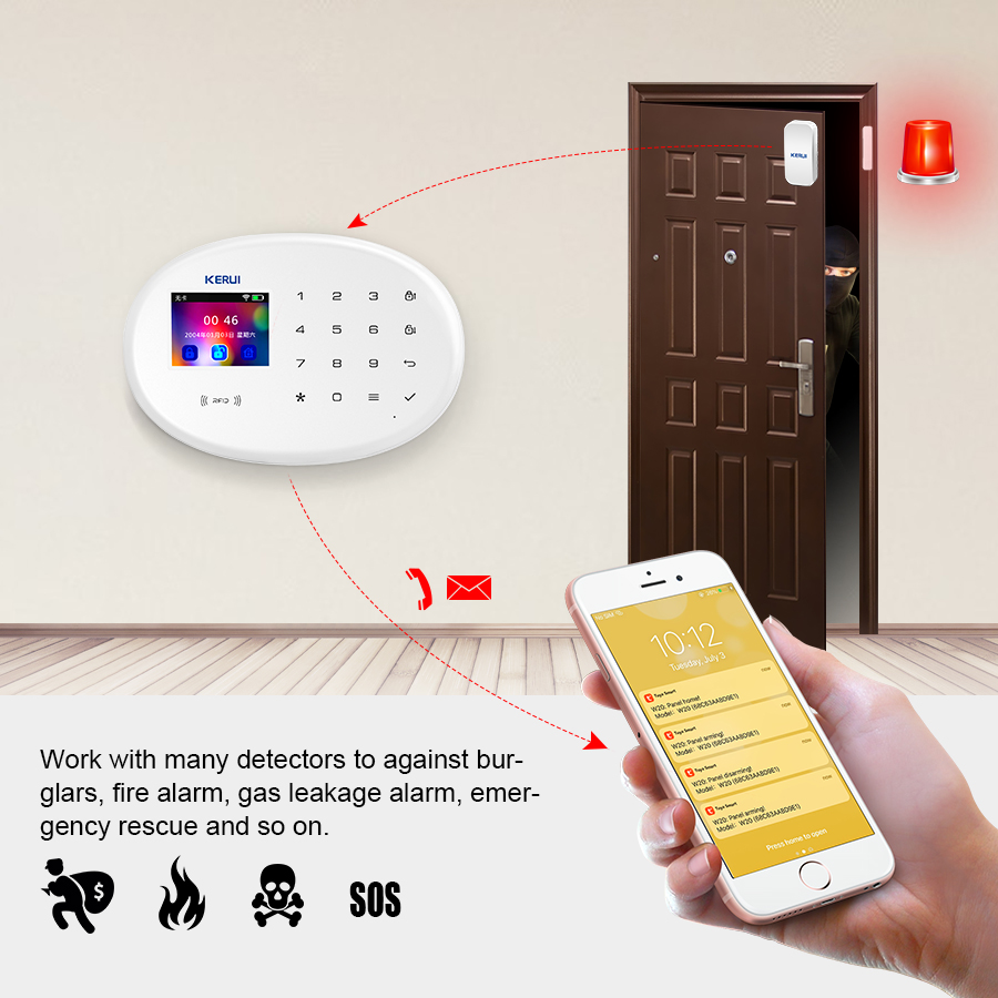 KERUI W202 WIFI GSM Alarm Syst - Home Security Group ulasan dan harga