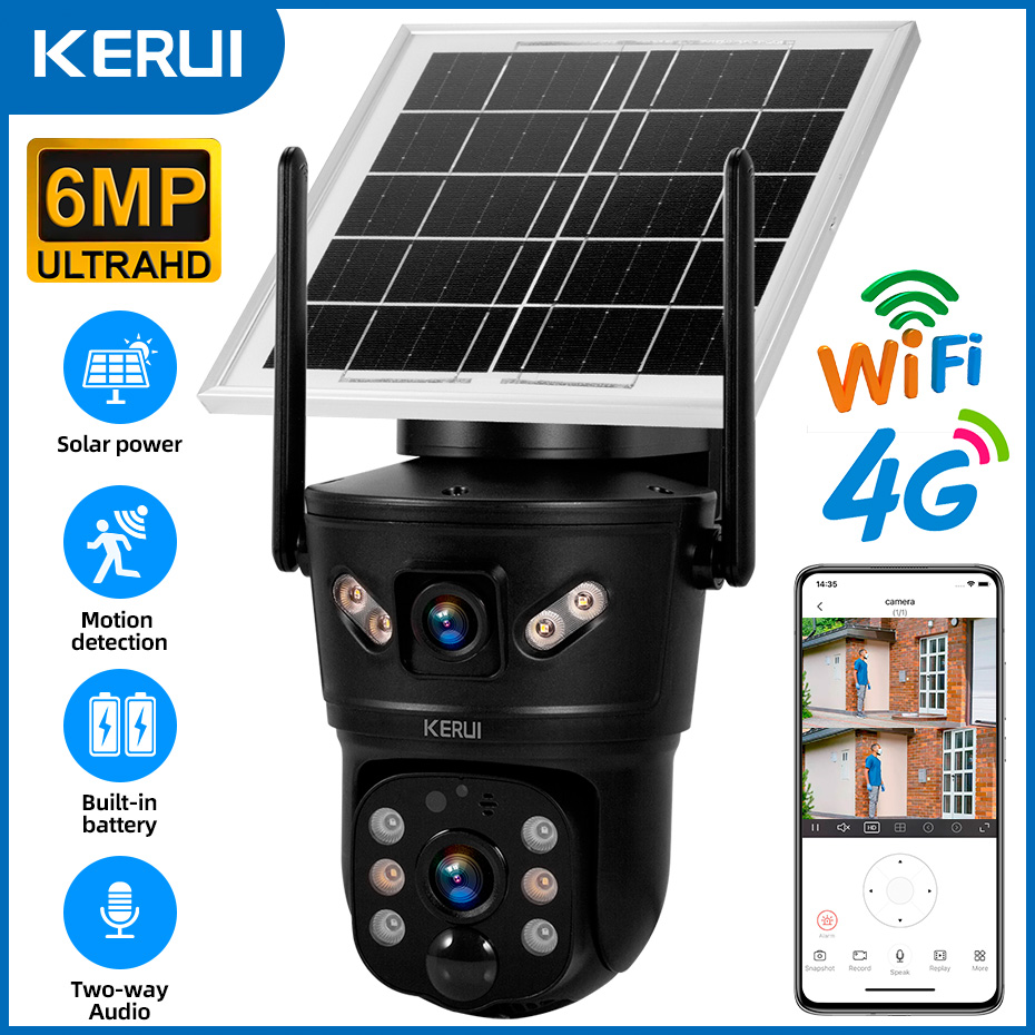 KERUI Outdoor 6MP Solar Camera - Home Security And Cctv ulasan dan harga