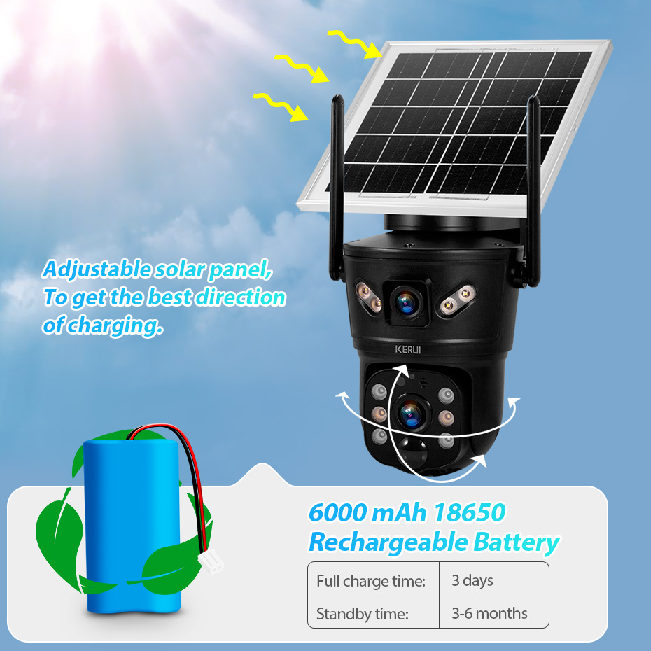 KERUI Outdoor 6MP Solar Camera - Home Security And Cctv ulasan dan harga