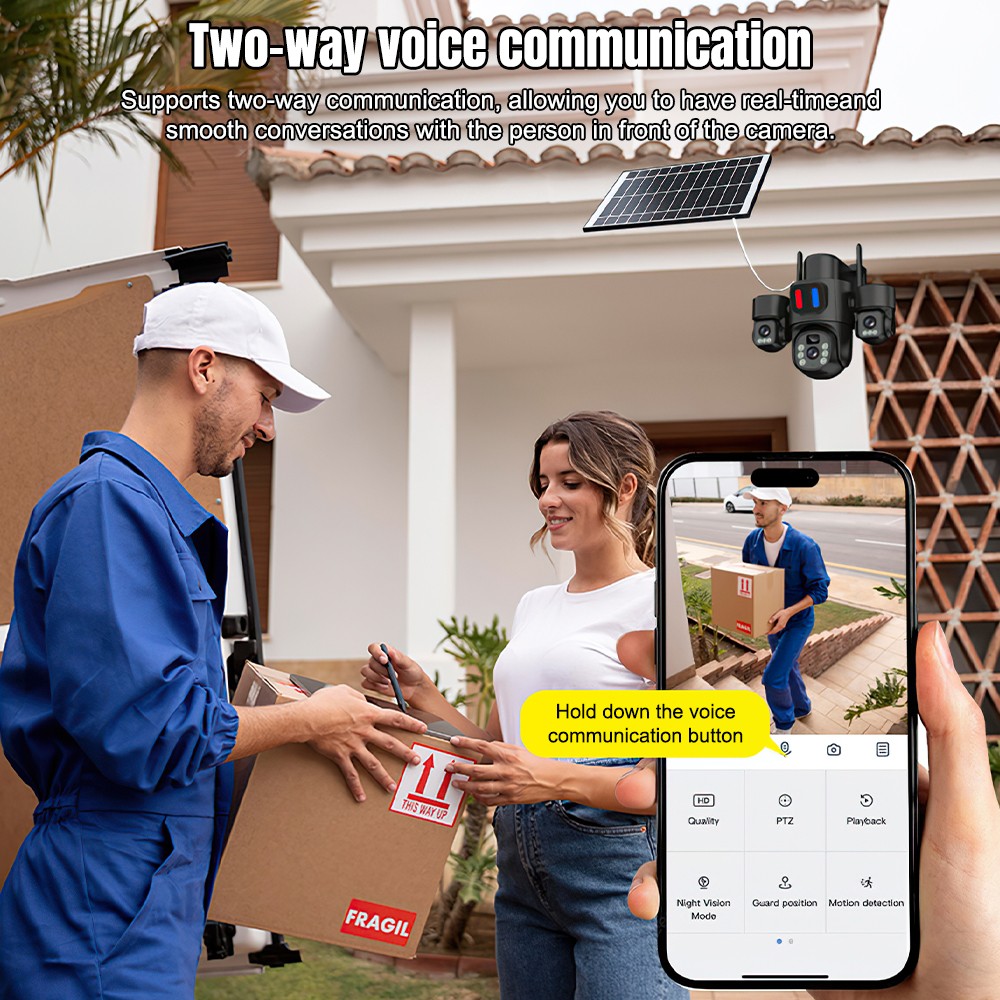 Solar WiFi PTZ Camera Outdoor  - Home Security And Cctv ulasan dan harga
