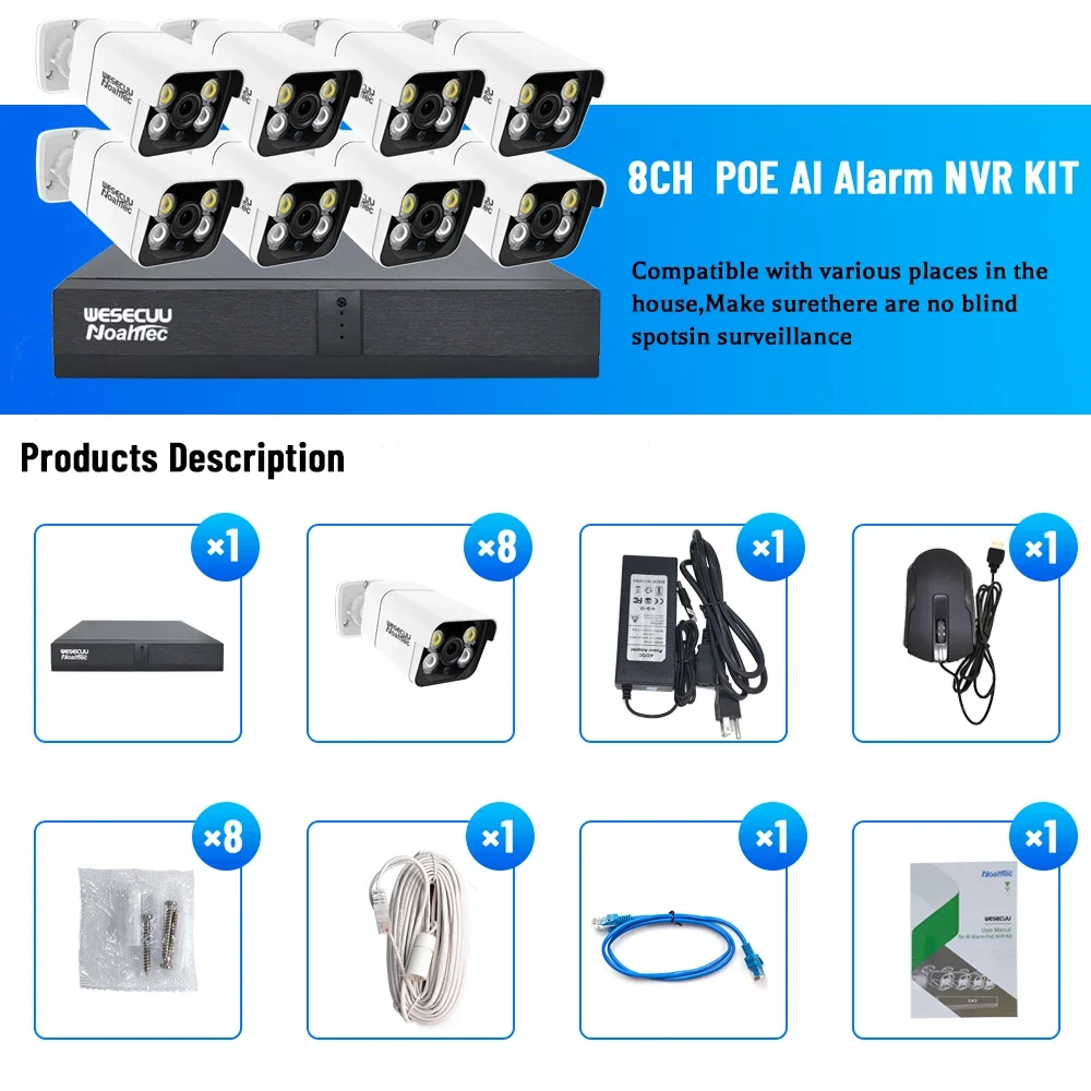 Manufacturer 5mp 4k 8mp 4 8 16 - Home Security And Cctv ulasan dan harga