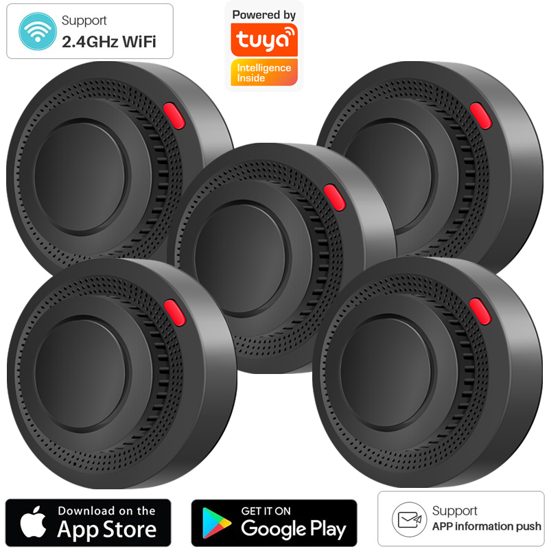 2.4G WiFi Smoke Detector Wirel - Home Security Kitchener ulasan dan harga