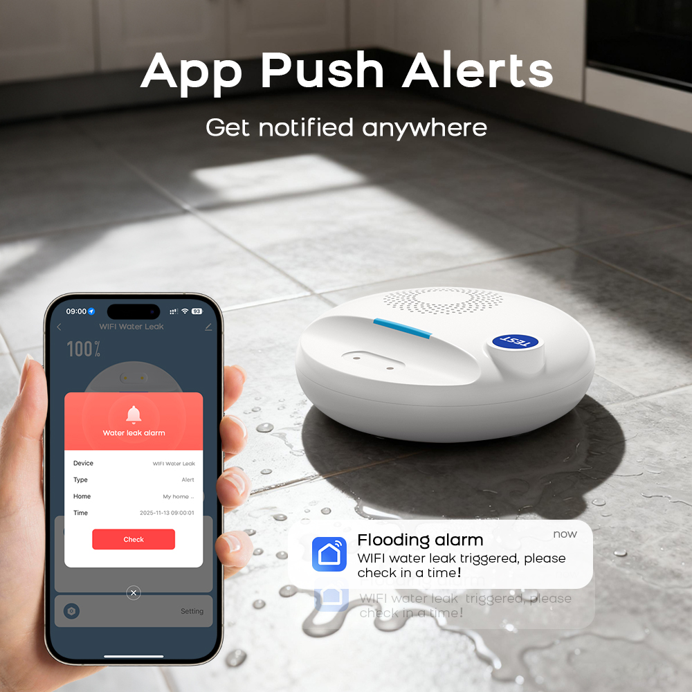 Smart Leak Alarm WiFi Water De - Home Security Kitchener ulasan dan harga